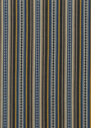 Dalton Stripe Indigo/Ochre by Mulberry Fabric