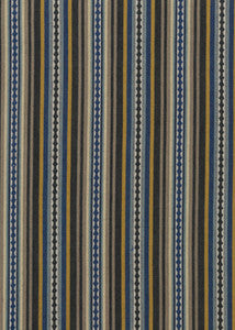Dalton Stripe Indigo/Ochre by Mulberry Fabric