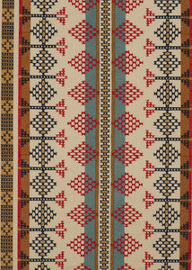Saddle Blanket Indigo/Red by Mulberry Fabric