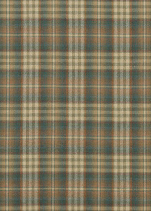 Nevis Teal/Russet by Mulberry Fabric