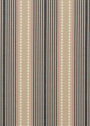 Brighton Stripe Indigo/Linen by Mulberry Fabric