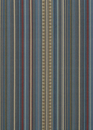 Pageant Stripe Indigo by Mulberry Fabric