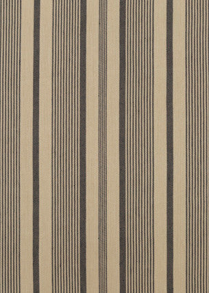 College Stripe Ebony/Linen by Mulberry Fabric