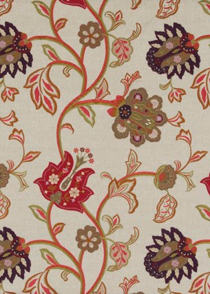 Floral Fantasy Red/Plum by Mulberry Fabric