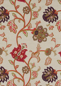 Floral Fantasy Red/Plum by Mulberry Fabric