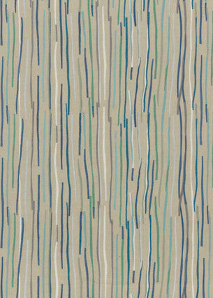 Fiesta Stripe Teal/Indigo by Mulberry Fabric
