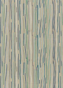 Fiesta Stripe Teal/Indigo by Mulberry Fabric