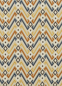Jazz Indigo/Spice by Mulberry Fabric