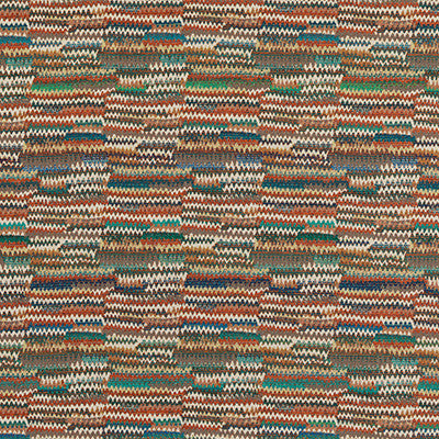 Landscape Teal/Spice by Mulberry Fabric
