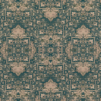 Faded Tapestry Teal by Mulberry Fabric