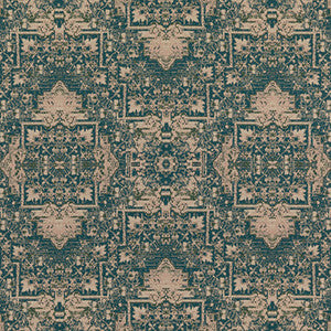 Faded Tapestry Teal by Mulberry Fabric