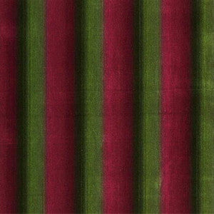 FE9005.5 Linear Velvet Crimson & Moss by Fired Earth Fabric