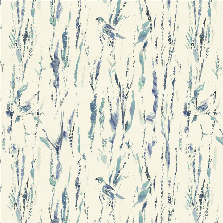 Feathers Blue by Kasmir Fabric 5154 100% Cotton
 SPAIN 51,000 Wyzenbeek Double Rubs Horizontal: 27 inches and Vertical: 25 2/8 inches 54 - Fabric Carolina -
