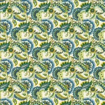 Felidias Garden Seawind by Kasmir Fabric 5107 100% Cotton UAE 30,000 Wyzenbeek Double Rubs H: 13 4/8 inches, V: 13 inches 54 - 55 - Fabric Carolina - Kasmir