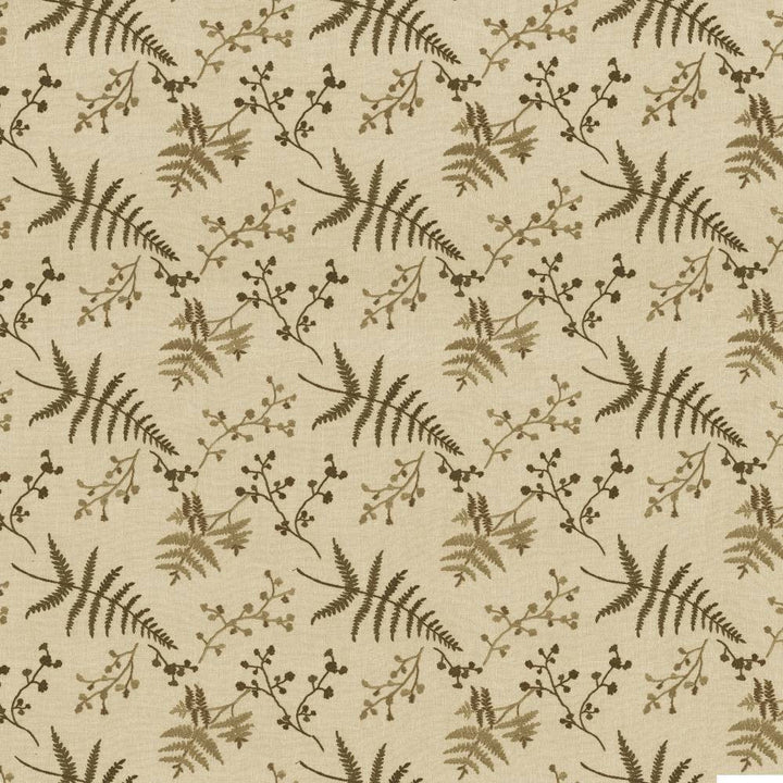 Fern Garden Mist by Kasmir Fabric 1443 100% Polyester Embroidery Contents 100% Rayon INDIA 9,000 Wyzenbeek Double Rubs H: 12 7/8 inches, V:9 1/8 inches 54 - 55 - Fabric Carolina - Kasmir