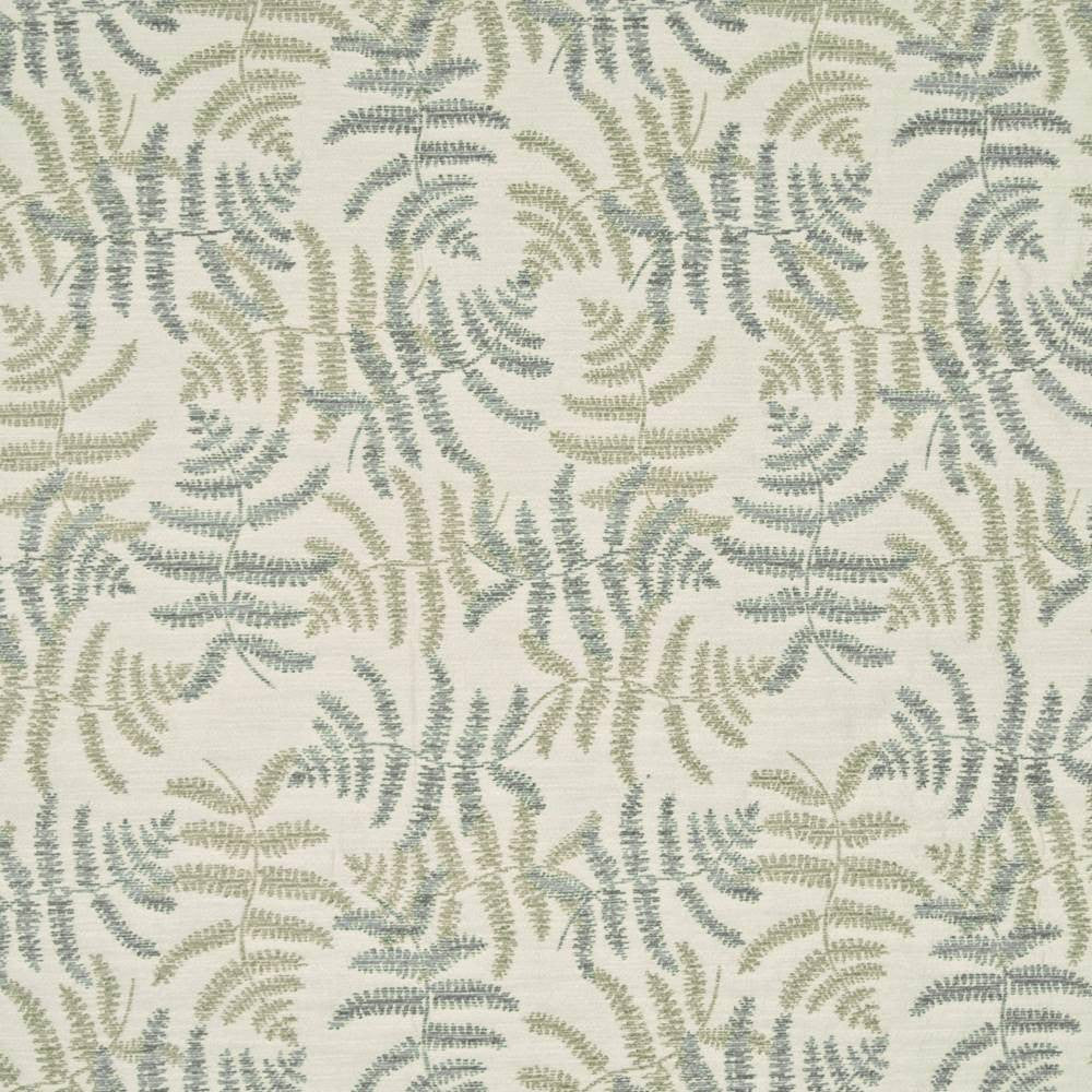 Fern Grotto Azure by Kasmir Fabric 1368 79% Rayon 21% Polyester CHINA 9,000 Wyzenbeek Double Rubs H: 14 2/8 inches, V:22 inches 55 - Fabric Carolina - Kasmir