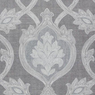 Asteria Chrome by Mitchell Designer Fabric #1807 100% Cotton Spain </p><p>Repeat: Horizontal: 27 and Vertical: 27 54 - Swanky Fabrics -