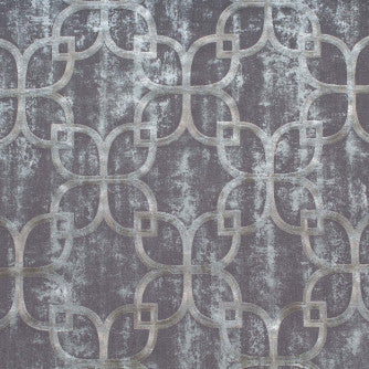 Valez Foil Storm by Mitchell Designer Fabric #1911 52% Cotton,48% Polyester w/100% Viscose Embroidery India </p><p>Repeat: Horizontal: 8.75 and Vertical: 9.25 51 - Swanky Fabrics -
