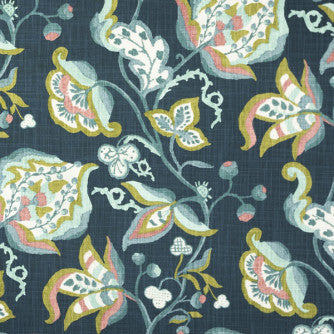 Linlee Indigo by Mitchell Designer Fabric #2203 100% Cotton Imported </p><p>Repeat: Horizontal: 13.5 and Vertical: 25.25 54 - Swanky Fabrics -