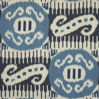 Bakara Indigo by Mitchell Designer Fabric #2204 100% Cotton Imported </p><p>Repeat: Horizontal: 13.5 and Vertical: 27 55 - Swanky Fabrics -