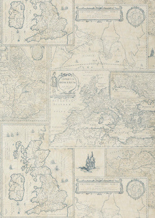 Bohemian Travels Indigo by Mulberry Wallcovering