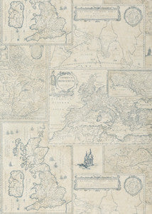 Bohemian Travels Indigo by Mulberry Wallcovering