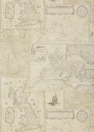 Bohemian Travels Parchment by Mulberry Wallcovering
