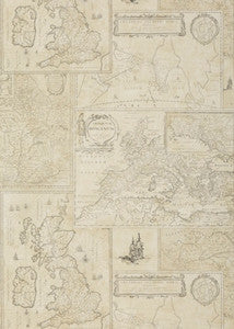Bohemian Travels Parchment by Mulberry Wallcovering