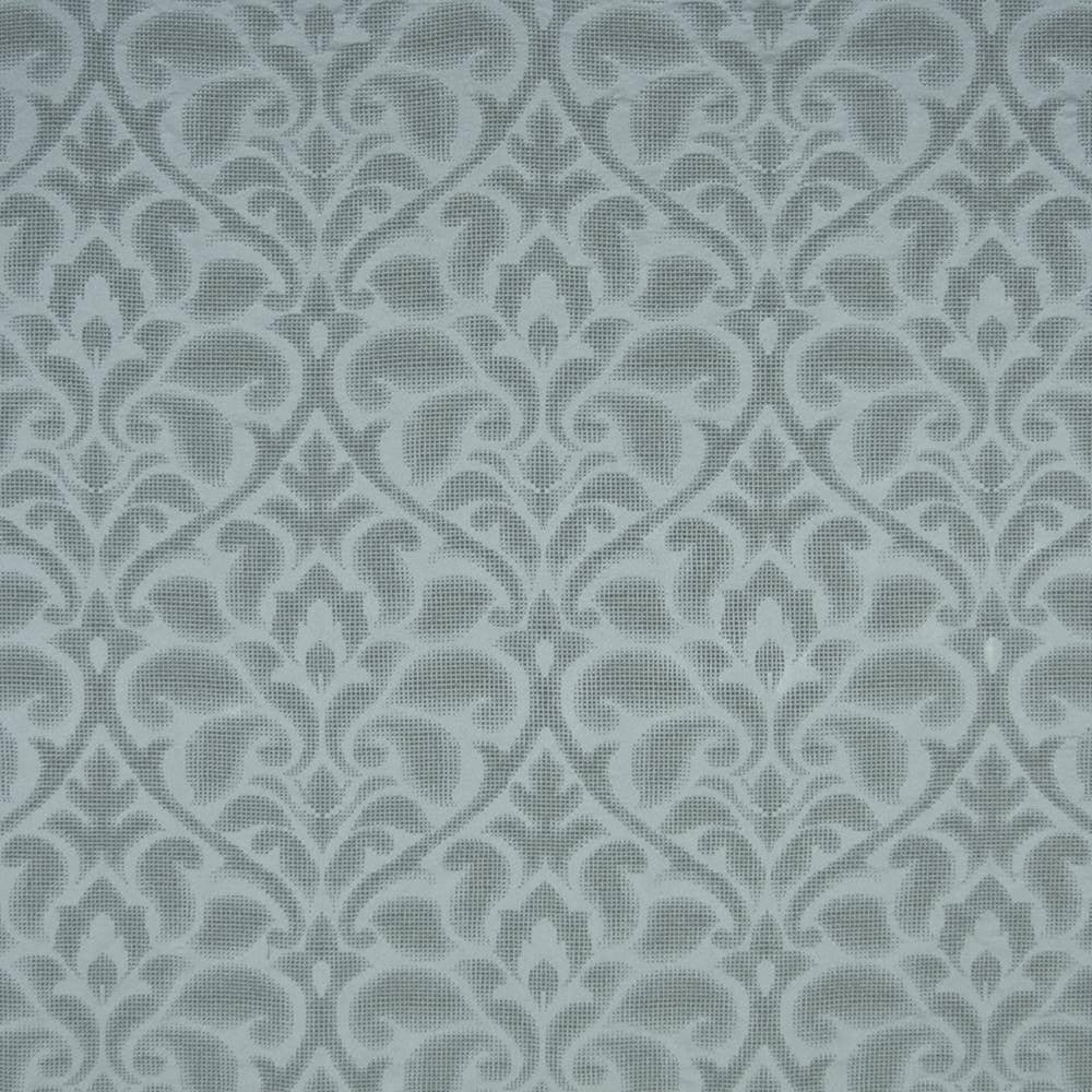 Fieri Damask French Blue by Kasmir Fabric 1385 100% Polyester ITALY 6,000 Martindale Cycles H: 14 2/8 inches, V:20 4/8 inches 55 - 56 - Fabric Carolina - Kasmir