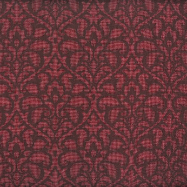 Fieri Damask Red Hot by Kasmir Fabric 1384 100% Polyester ITALY 6,000 Martindale Cycles Horizontal: 14 2/8 inches and Vertical: 20 4/8 inches 55 - 56 - Fabric Carolina -