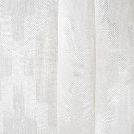 On Behalf White by Carole Fabric Sheer Luxury 100% Polyester TURKEY  15 1/4" V, 6" H 118"  - Fabric Carolina -