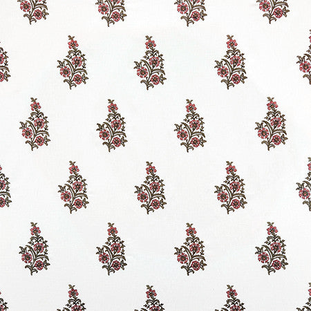Beauty And Charm Dusty Rose by Carole Fabric First Impressions 60% Cotton, 40% Linen India  15 1/4" V, 5" H HD 51"  - Fabric Carolina -