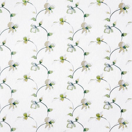 All My Heart Herbal by Carole Fabric Misty Glen Base: 52% Polyester, 48% Cotton Embr:100% Viscose India  9 1/4" V, 9 1/4" H HD 53""  - Fabric Carolina -