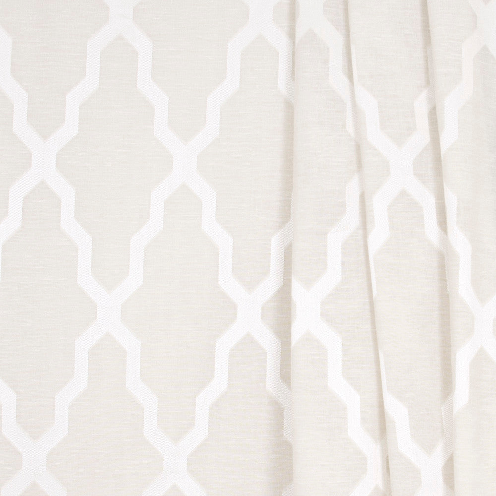 In The Path Ivory by Carole Fabric Sheer Marvel 90% Polyester, 10% Linen CHINA N/A Horizontal: 145 and Vertical: 75 118 - Fabric Carolina -