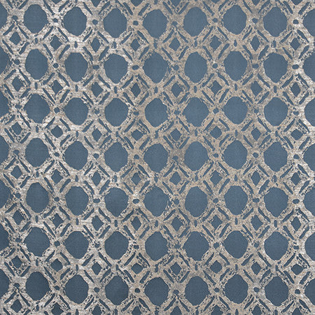 Never Lost Slate by Carole Fabric Blue Steel 100% Polyester China 60,000 Wyzenbeek Double Rubs 11 3/4" V, 14 5/8" H 56"  - Fabric Carolina -