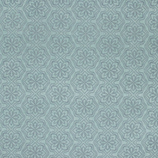 Seeing Stars Spa Blue by Carole Fabric Seamist 70% Polyester, 30% Cotton India  5 5/8" V, 13" H 52"  - Fabric Carolina -