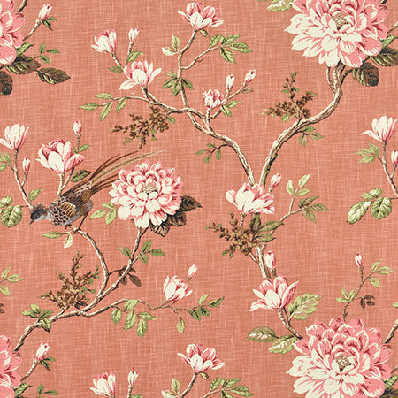 Garden Bird Clay by Carole Designer Fabric Harvest 100% Cotton-Soil Repellent Pakistan 25 1/8" V, 27"H 56" - Swanky Fabrics -