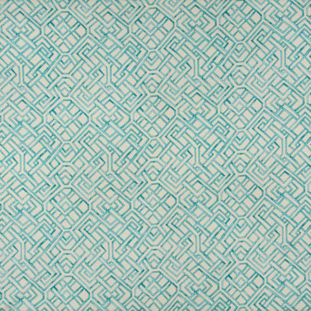 Walk Away Teal by Carole Designer Fabric Misty Glen 100% Cotton India 13 1/4" V, 13 1/2" H 55 1/2"" - Swanky Fabrics -