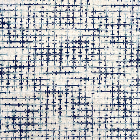 Crossroads Ocean by Carole Designer Fabric Go West Base: 90% Linen, 10% Cotton Embr: 100% Acrylic N/A 2" V, 2" H 54*" - Swanky Fabrics -