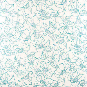 Flower Stencil Aqua by Carole Fabric