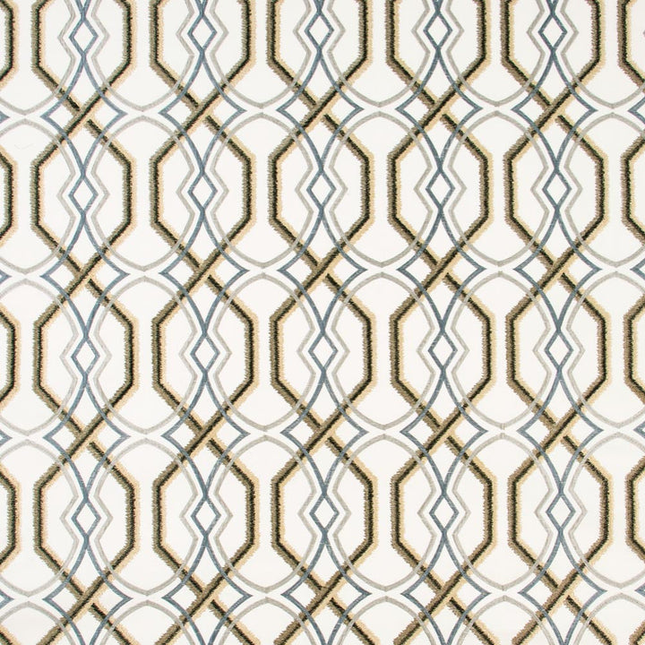 Rivers Connect Pewter by Carole Designer Fabric Onyx & Ivory 63% Cotton, 31% Viscose, 6% Spun Polyester- Softened India N/A Horizontal: 575 and Vertical: 155 52 - Swanky Fabrics -