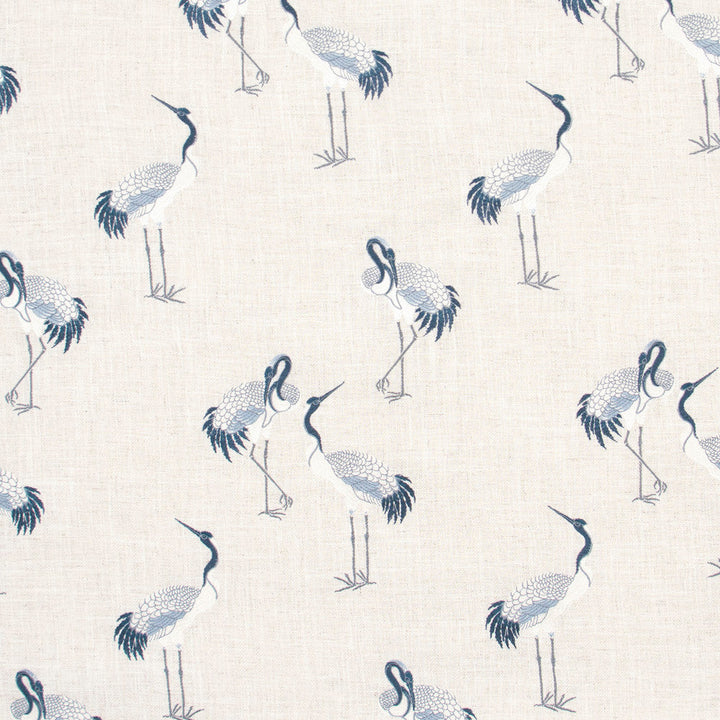 Heron River by Carole Designer Fabric Bluebird 86% Polyester, 9% Rayon, 5% Linen China Passes 73,000 Double Rubs Wyzenbeek Horizontal: 13.5 and Vertical: 15.5 54 - Swanky Fabrics -