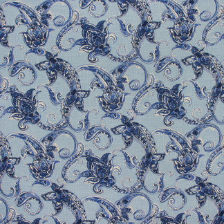 Showstopping Denim by Carole Fabric Fountain Gate 55% Linen, 45% Viscose China Passes 15,000 Double Rubs Wyzenbeek Horizontal: 27 1/2" and Vertical: 24" 54" - Fabric Carolina -
