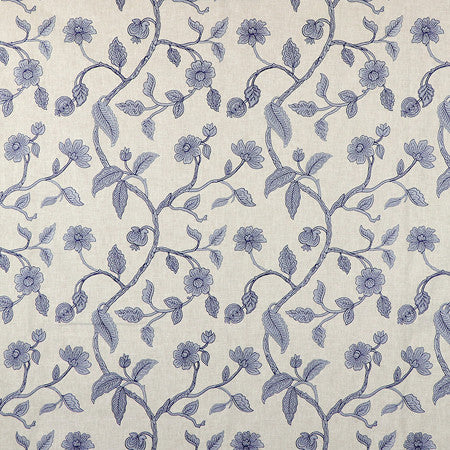 New Start Indigo by Carole Fabric Blue Crush Base:50% Polyester, 50% Cotton Embr:56% Polyester, 39% Cotton, 5% Viscose India  15" V, 12 1/2" H 50""  - Fabric Carolina -