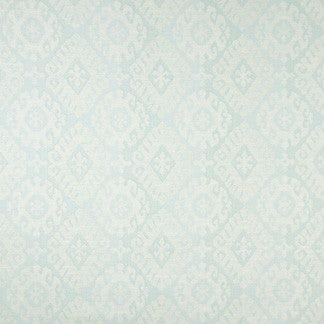 Kasmira Heaven by Carole Fabric Sea Glass 78% Poly, 13% Linen, 9% Cotton India Passes 15,000 Double Rubs Wyzenbeek </p><p>Repeat: 7 1/4" V, 6 5/8" H 54" - Fabric Carolina -