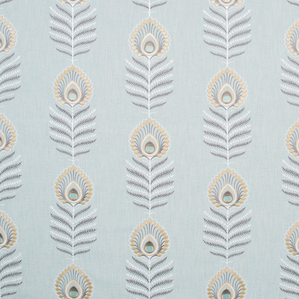 Peacock Feather Mist by Carole Fabric Spearmint 60% Polyester, 30% Viscose, 10% Cotton China N/A Horizontal: 10.5 and Vertical: 11.75 52 - Fabric Carolina -
