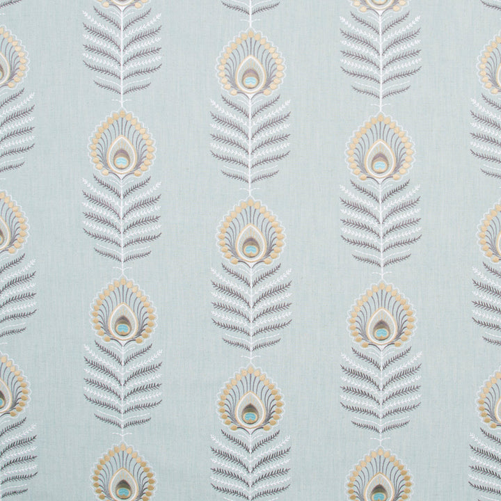 Peacock Feather Mist by Carole Fabric Spearmint 60% Polyester, 30% Viscose, 10% Cotton China N/A Horizontal: 10.5 and Vertical: 11.75 52 - Fabric Carolina -
