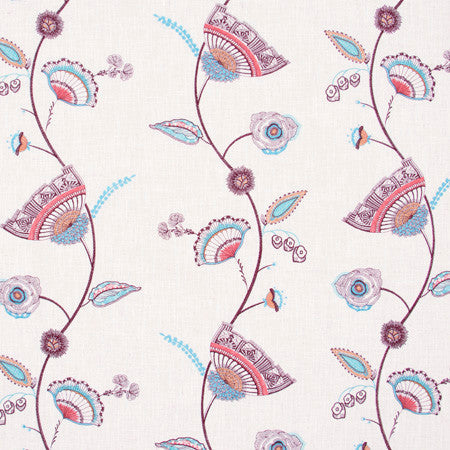 Hidden Gems Teal by Carole Designer Fabric Azalea 60% Polyester, 30% Viscose, 10% Cotton China 23 1/4" V, 24 3/4" H 52" - Swanky Fabrics -