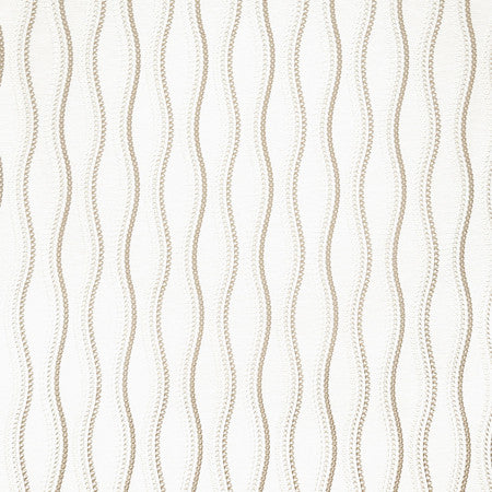 Cross The Line Birch by Carole Fabric Neutral Ground Base: 72% Polyester, 28% Cotton Embr: 100% Viscose India  9 1/2" V, 4 3/4" H 52""  - Fabric Carolina -