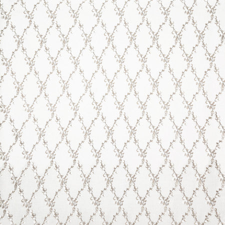 Settling In Natural by Carole Fabric Neutral Ground Base: 73% Cotton, 27% Polyester Embr: 100% Viscose India  9 3/8" V, 4 1/2" H 51""  - Fabric Carolina -
